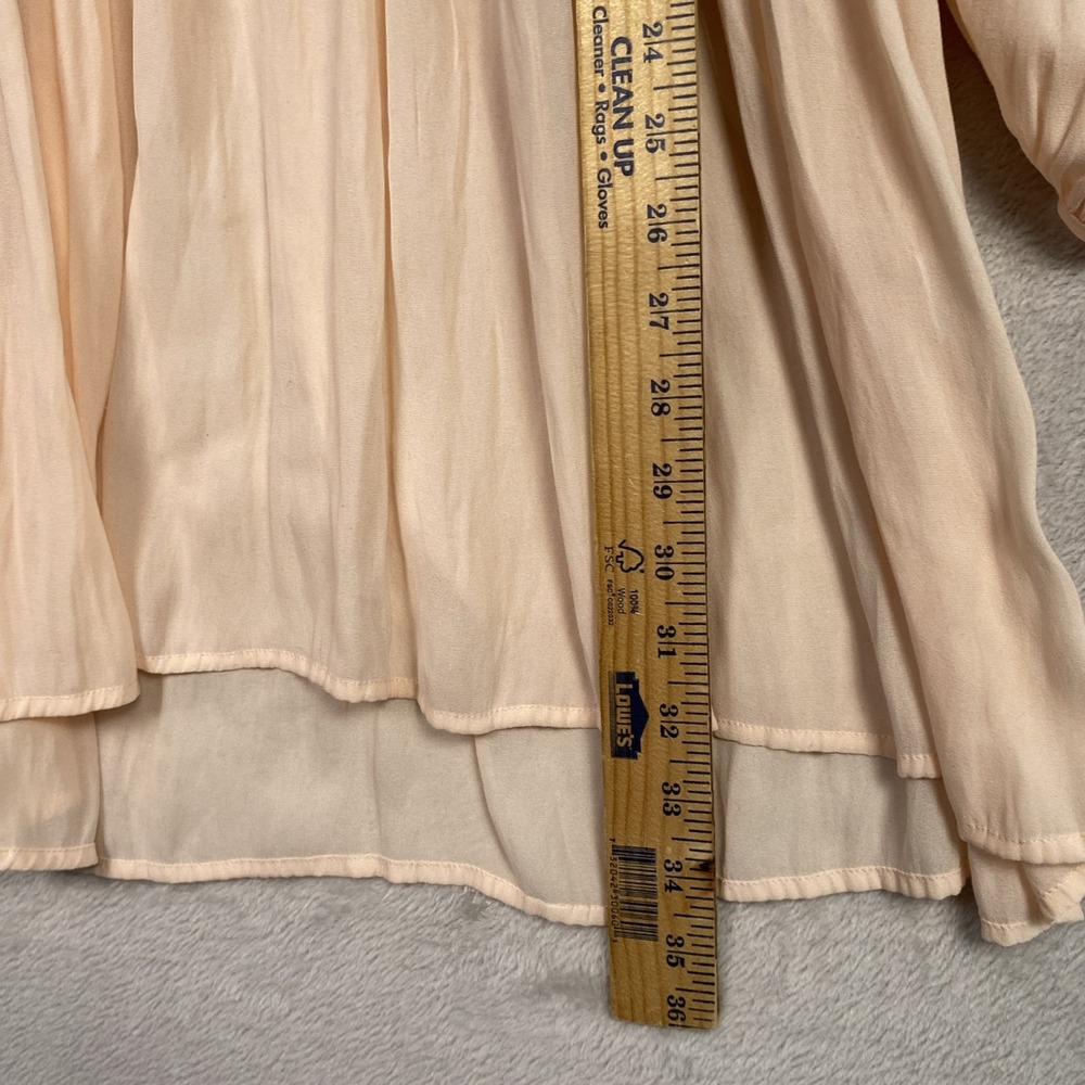 Forever 21 Pleated Dress Peach Chiffon Easter Gathered Medium M Fairy Softgirl - Picture 11 of 12